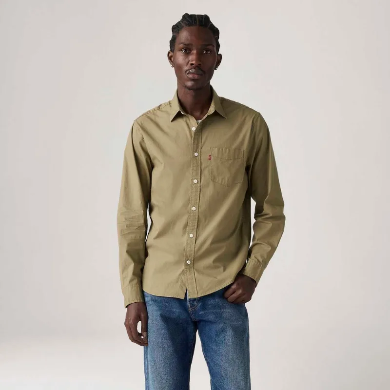 Camisa Levi's® Classic Standard Caqui Manga Longa - XS USA | PP BR