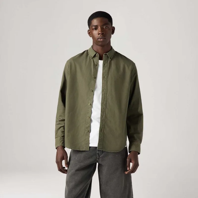 Camisa Levi's® Authentic Button Down Verde Manga Longa - XS USA | PP BR