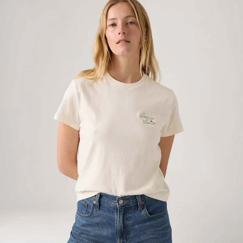 Camiseta Levi's® Graphic Classic Off White Manga Curta - M USA | M BR