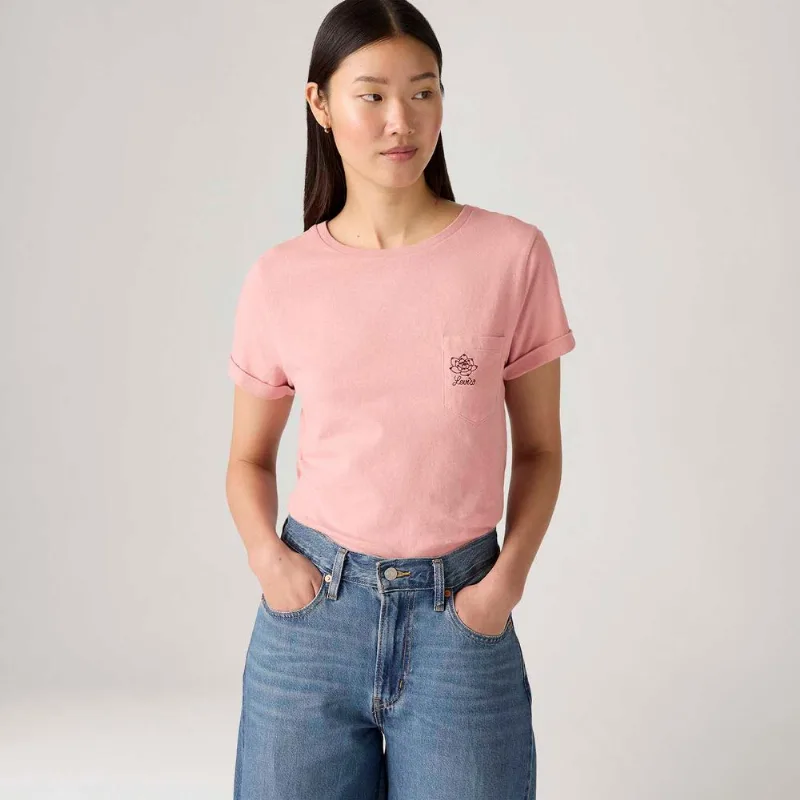 Camiseta Levi's® Margot Pocket Rosa Manga Curta - S USA | P BR