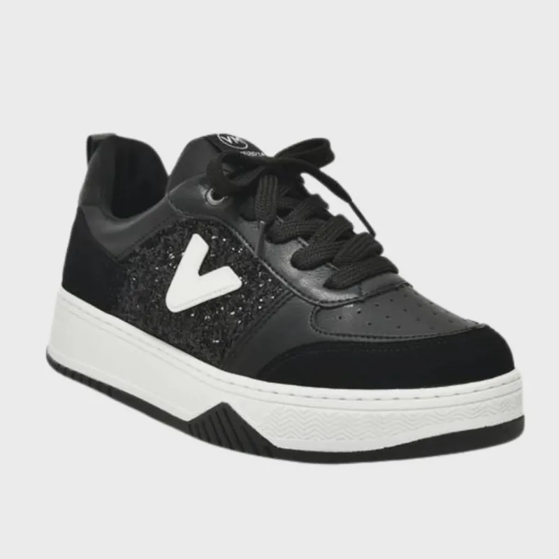 Tênis Via Marte Casual Plataforma Glitter Preto