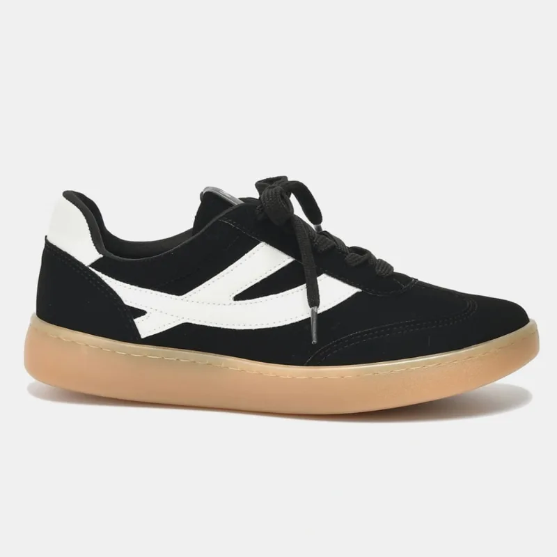 Tênis Feminino Via Marte Casual Nobuck Preto 2.5cm