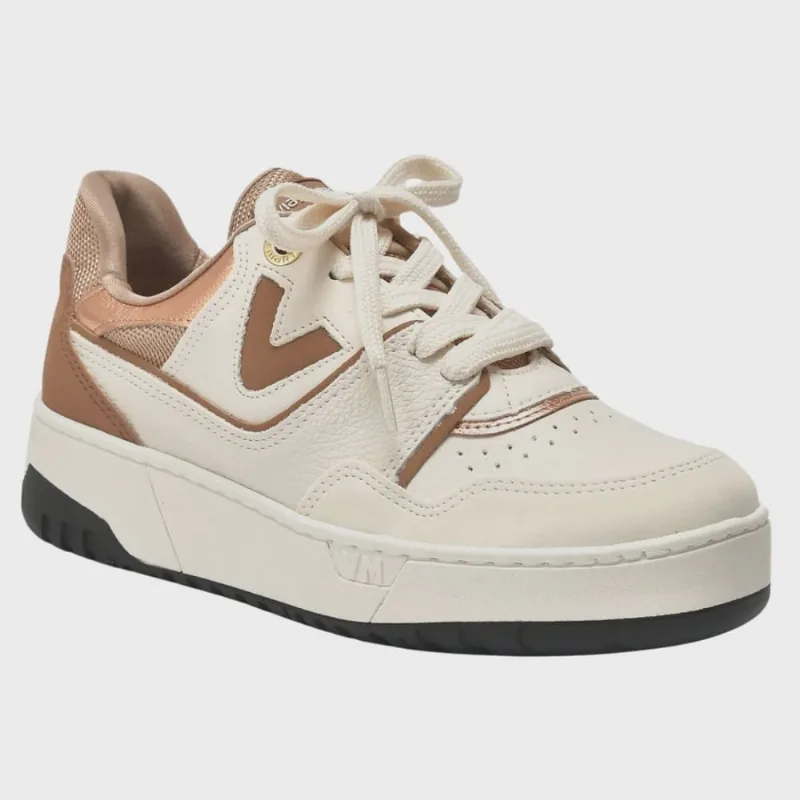 Tênis Via Marte Casual Flatform Feminino Marfim Marrom