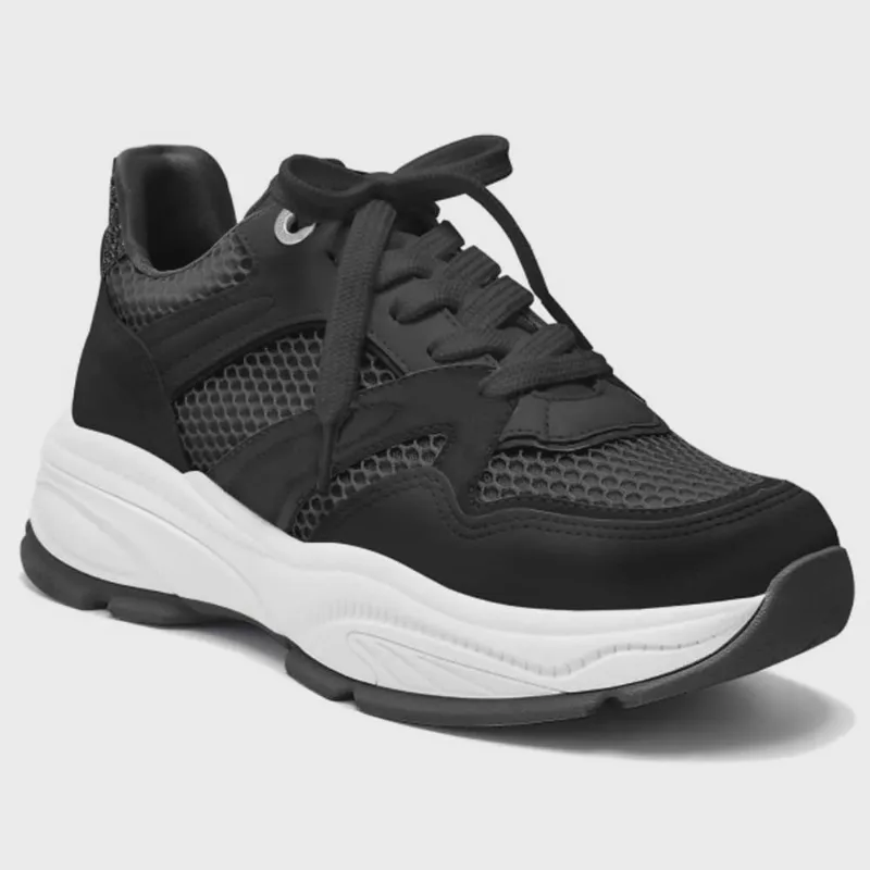 Tênis Casual Feminino Jogging Preto Via Marte 135-001-01