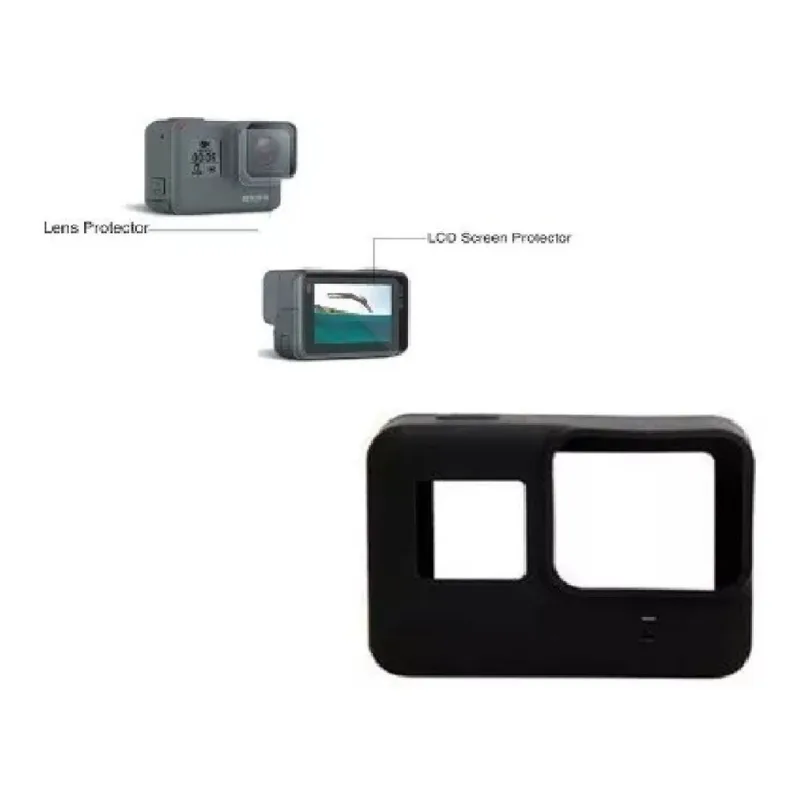 Kit GoPro Hero 5 6 7 Black Películas De Vidro Capa Moldura Protetora De Silicone Pau De Selfie Tripod Bastão Flutuante