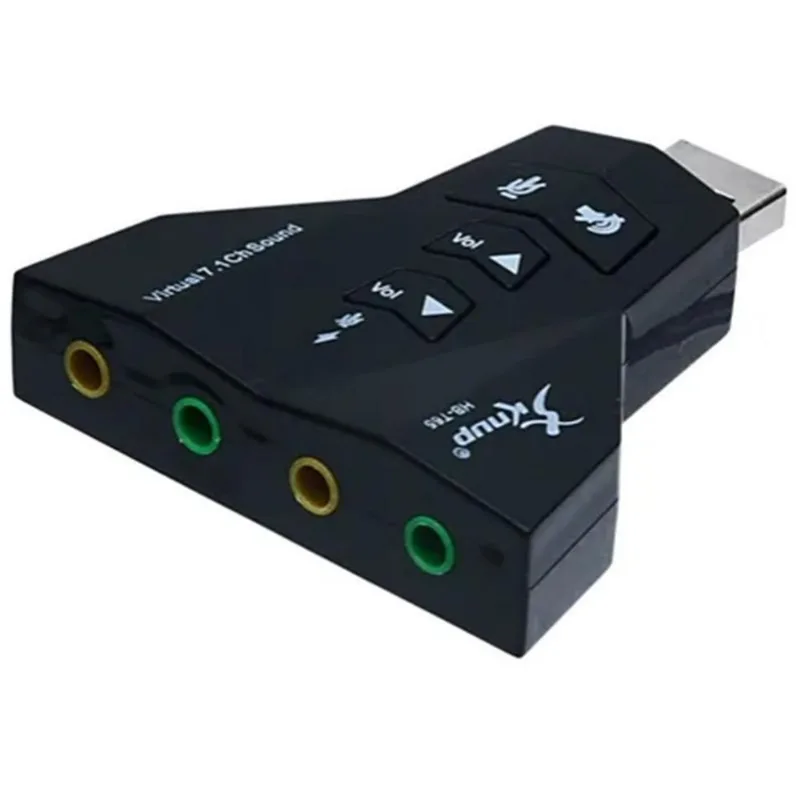Placa Adaptador De Som Usb Adapitador Áudio 7.1 P2 P3 Pc Not