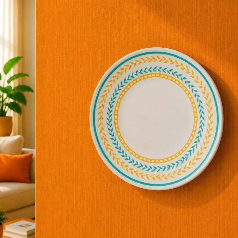 Prato Decorativo Prato Parede com Suporte em Cerâmica Branco Estrelar Suporte - Estrelar Suporte - Agro