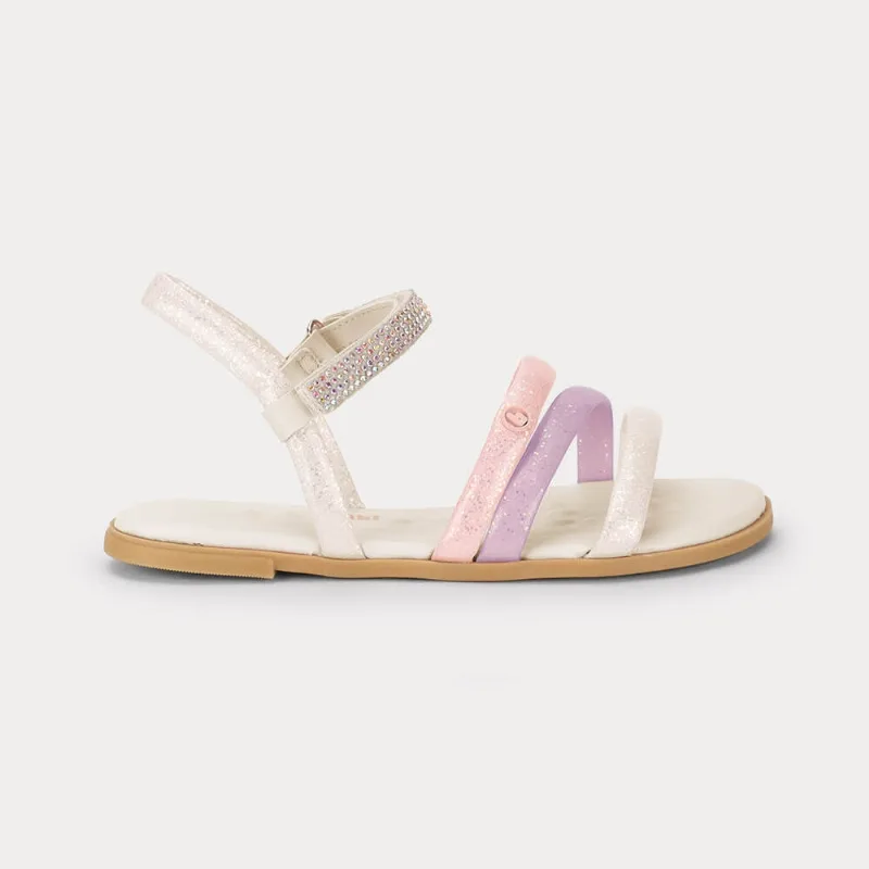 Sandália Infantil Bibi Shine Kids Branca Perolizada 33