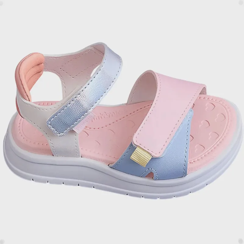Sandália Infantil Pampili Petit Feminina Tiras Autocolantes Fashion Conortável