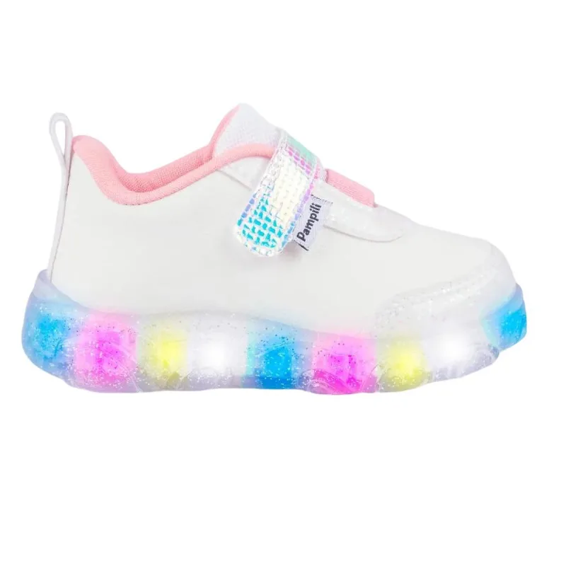 Tênis Pampili Liz Luz Ref 682093000 Branco/rosa 23