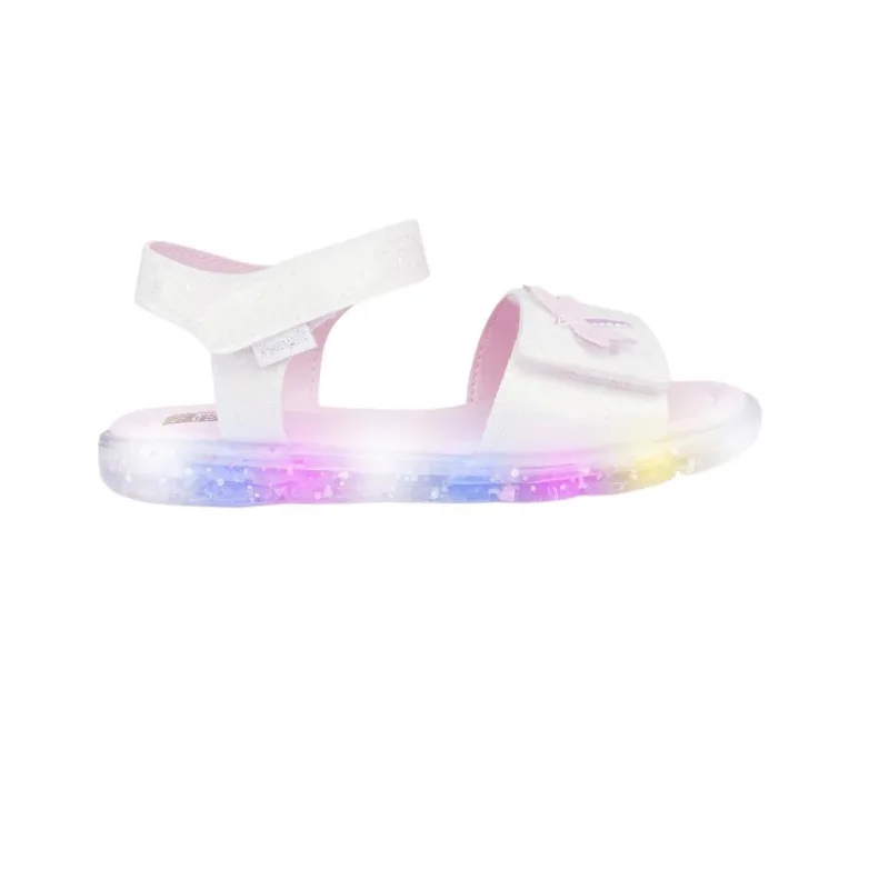 Sandalia Pampili Lulli Led Libelula Ref 697.056 Branco/rosa Danone 031