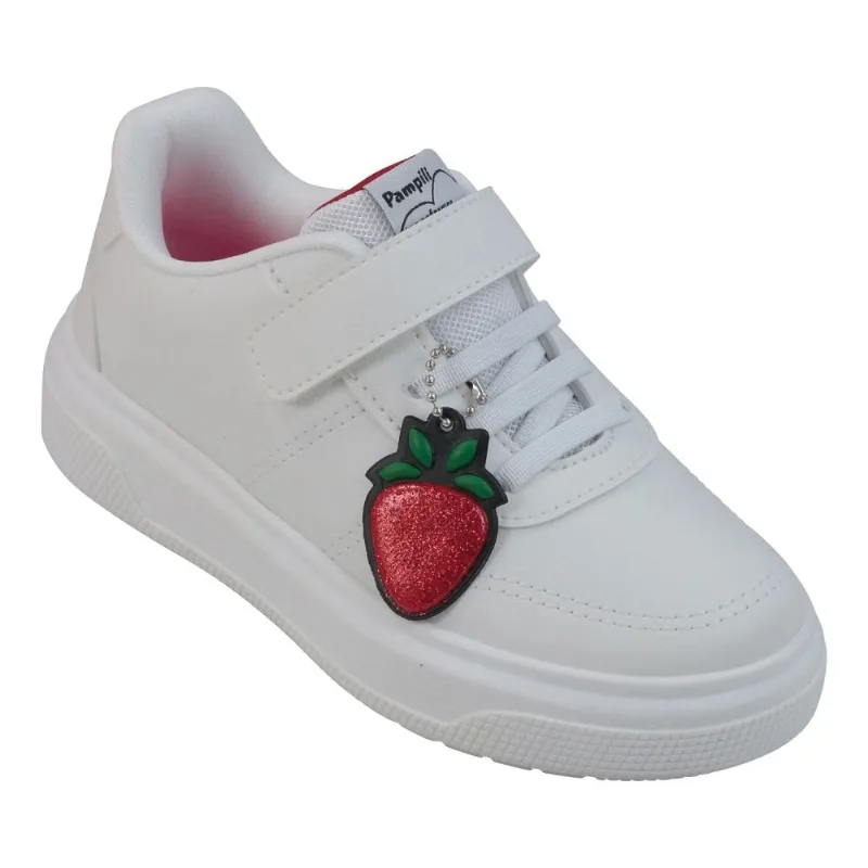 Tênis Infantil Pampili Morango Branco 29