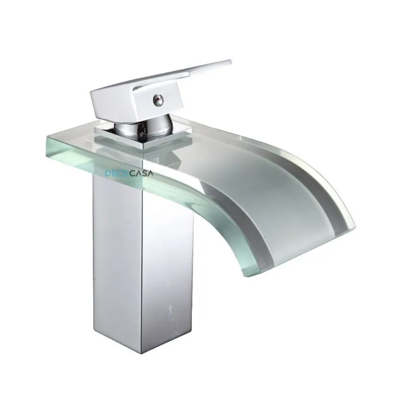Monocomando para Banheiro Mesa Bica Baixa Cromado Cascata Luxo 18cm