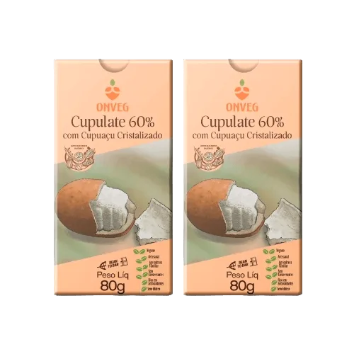 Kit 2x: Cupulate 60% Com Cupuaçu Cristalizado Onveg 80g - Não Informado - Mercearia