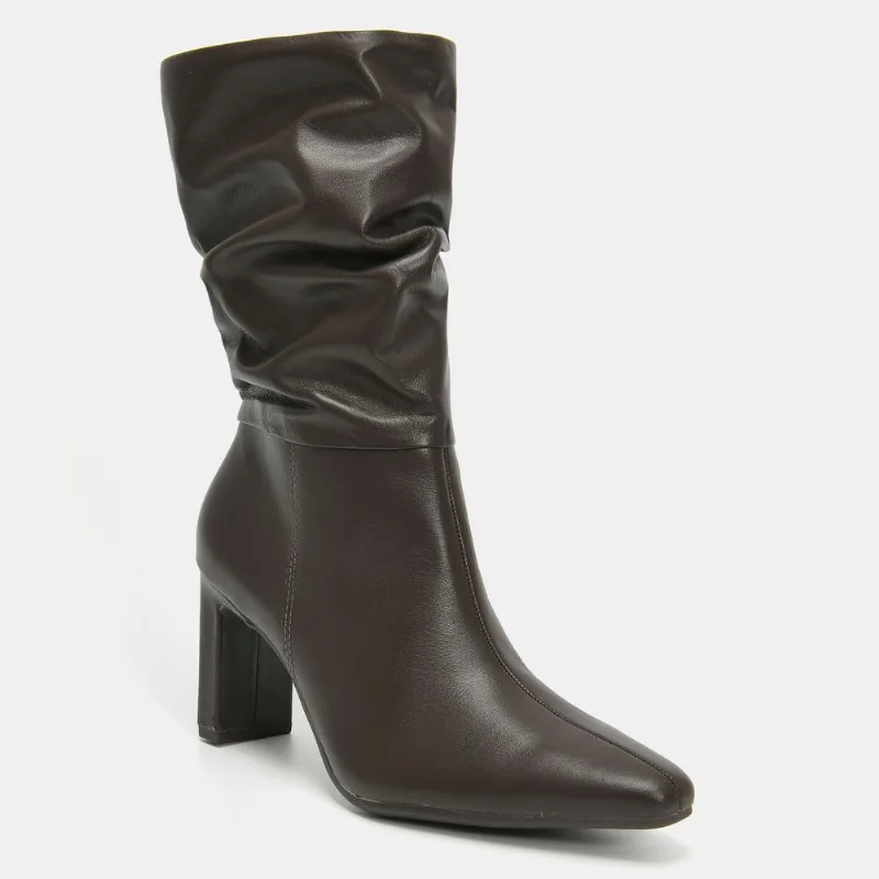 Bota Social Couro Marrom 356-004-01 35