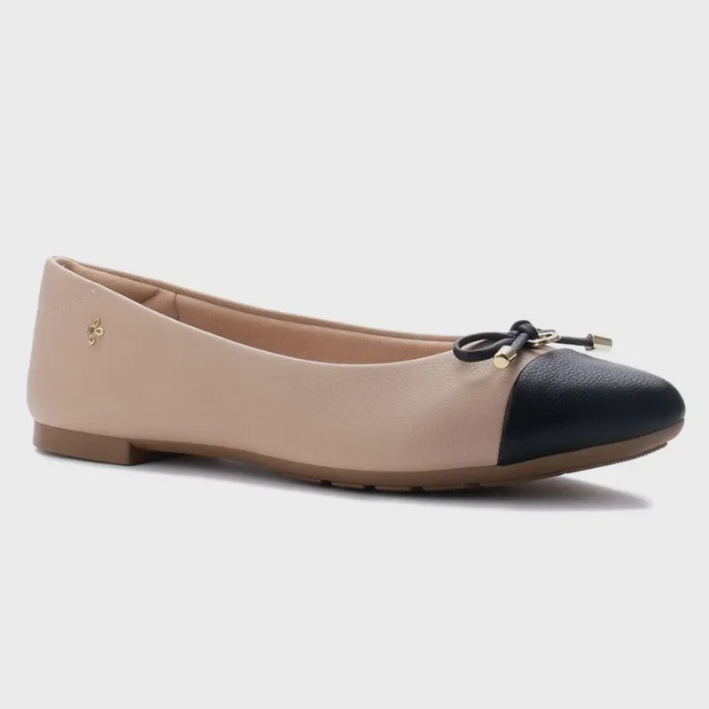Sapatilha Feminina Bico Fino Bicolor Sand Softli 10000.10005