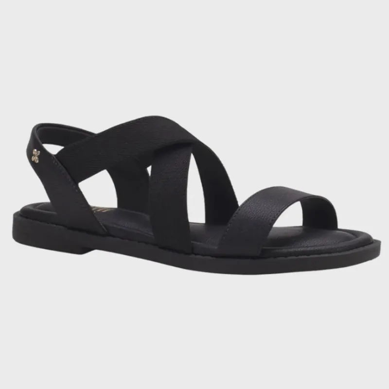Sandália Feminina Papete Floater Lux Off Preto Softli 10018.10079