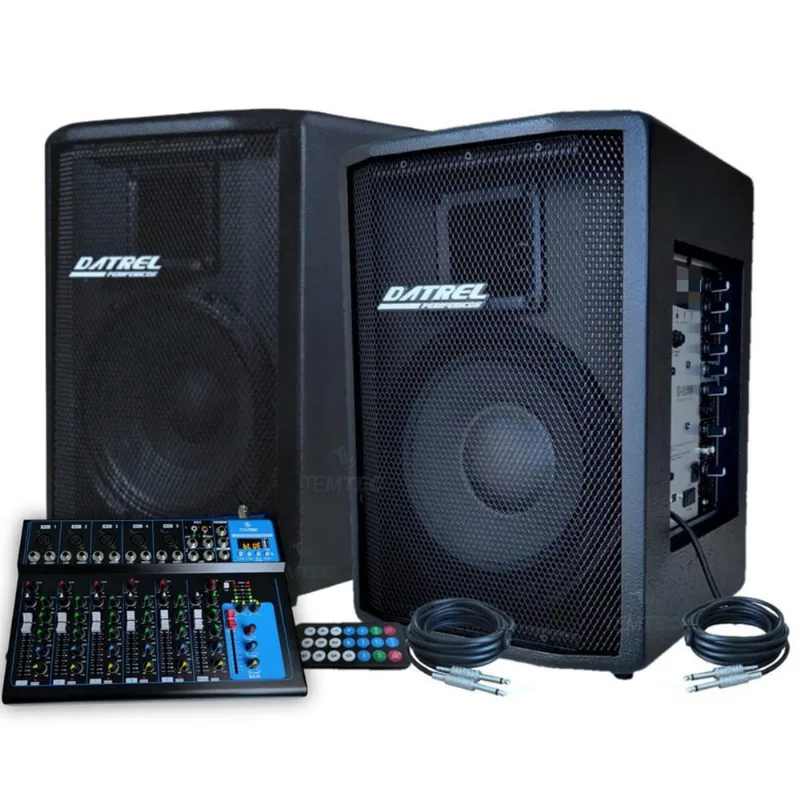 Alto falante caixa som 10 400W datrel mesa bluetooth 7 can