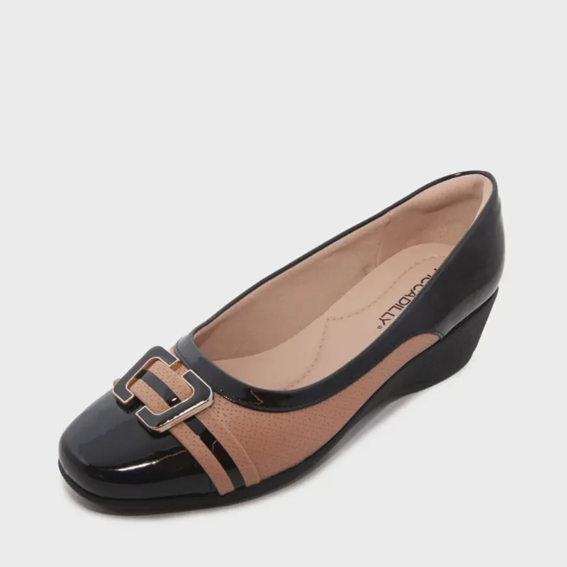 Sapato Feminino Piccadilly Anabela ref: 143212 verniz-napa strech