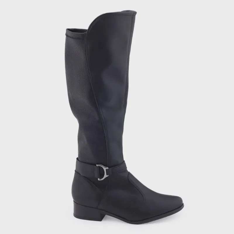 Bota Piccadilly 650073 stretch soft cano longo salto baixo