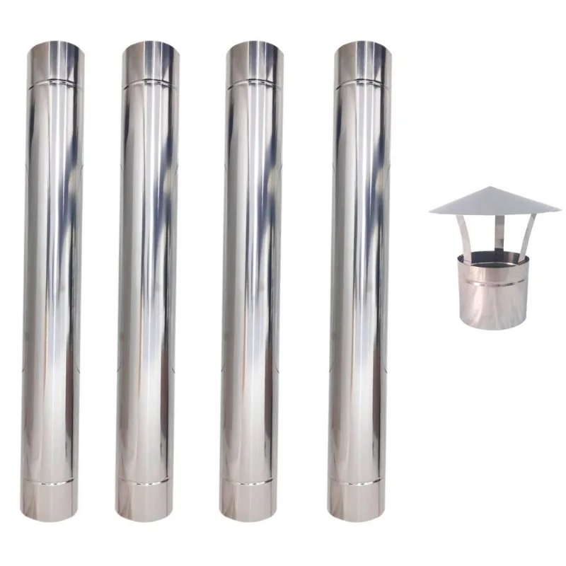 4 Metros De Duto Inox 430 5" + Chapéu Chinês Inox 5" Chaminê