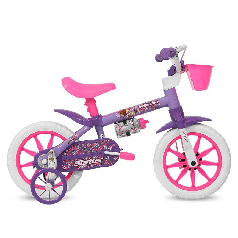 Bicicleta Belíssima Status Free Action Aro 12 Feminina Violeta