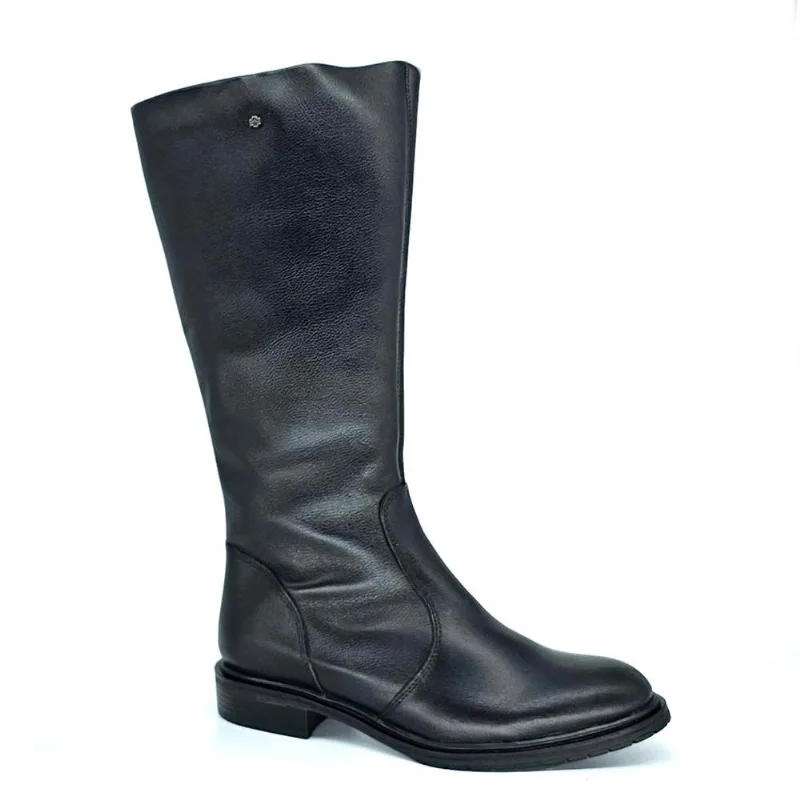 Bota Perlatto Diana Couro Cano Alto Ref Dia022 Preto 34