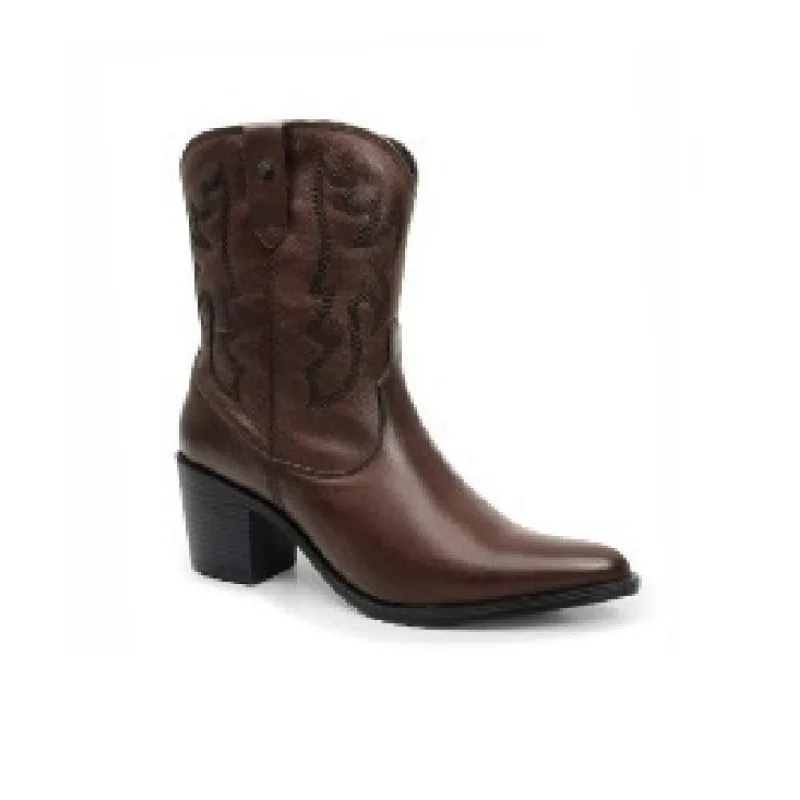 Bota Perlatto New Western Cano Médio Ref Nwe007 Marrom Escuro 36
