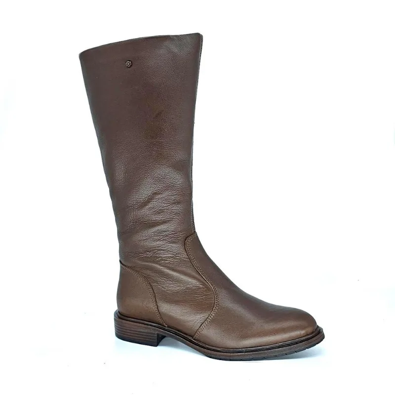 Bota Perlatto Diana Couro Cano Alto Ref Dia022 Marrom Escuro 39