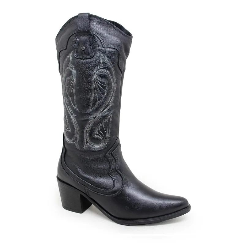 Bota Perlatto New Western Cano Alto Ref Nwe001 Preto 37