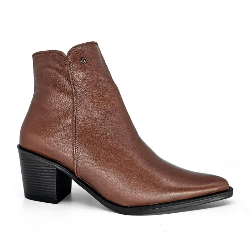 Bota Perlatto Loren Couro Salto Bloco Ref Lor011 Marrom 39