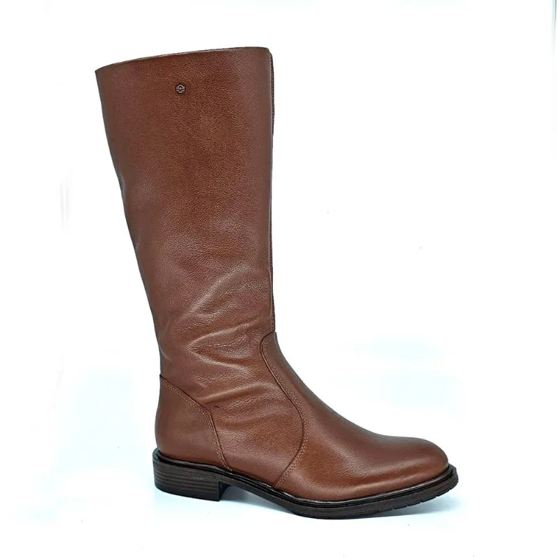 Bota Perlatto Diana Couro Cano Alto Ref Dia022 Marrom 34