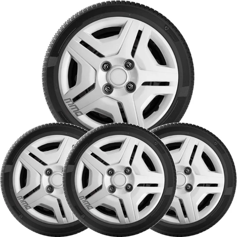 4X Calota Celta Corsa Classic Aro 13 Prata Logo Relevo 132Cb