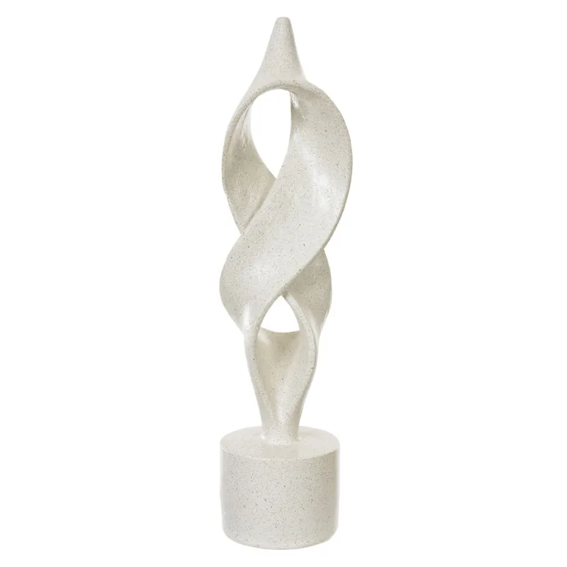 Escultura Decorativa Poliresina 35,5x9cm Off White Flor Arte