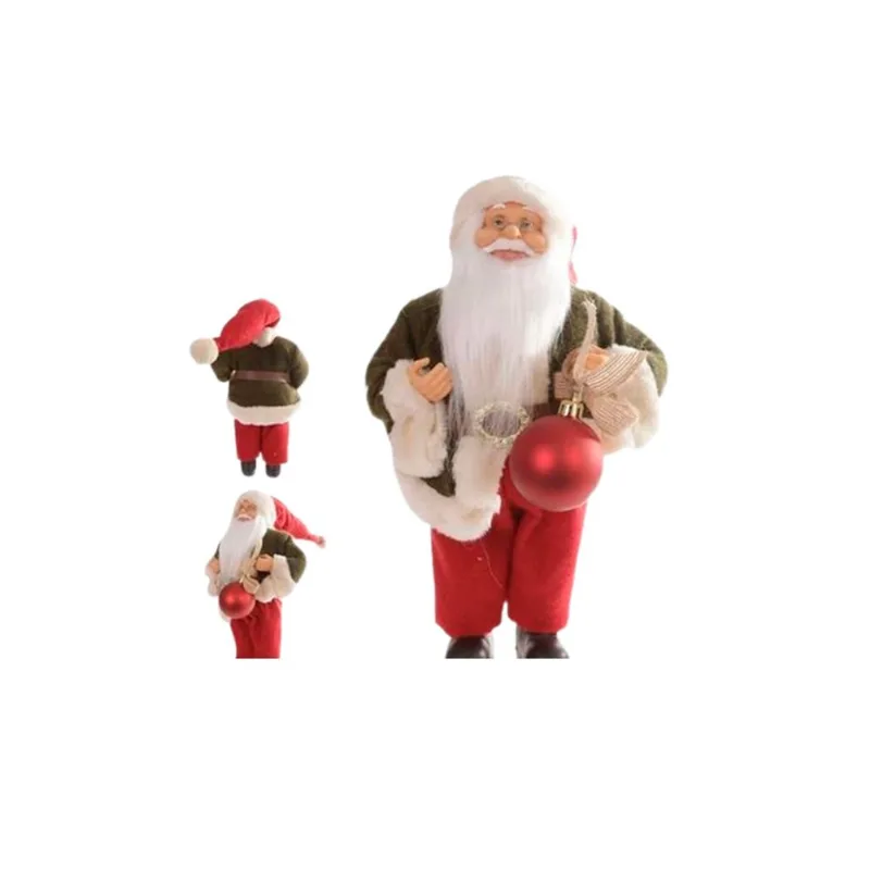 Boneco Florarte Papai Noel Em Pé Bege/Vermelho 30Cm un