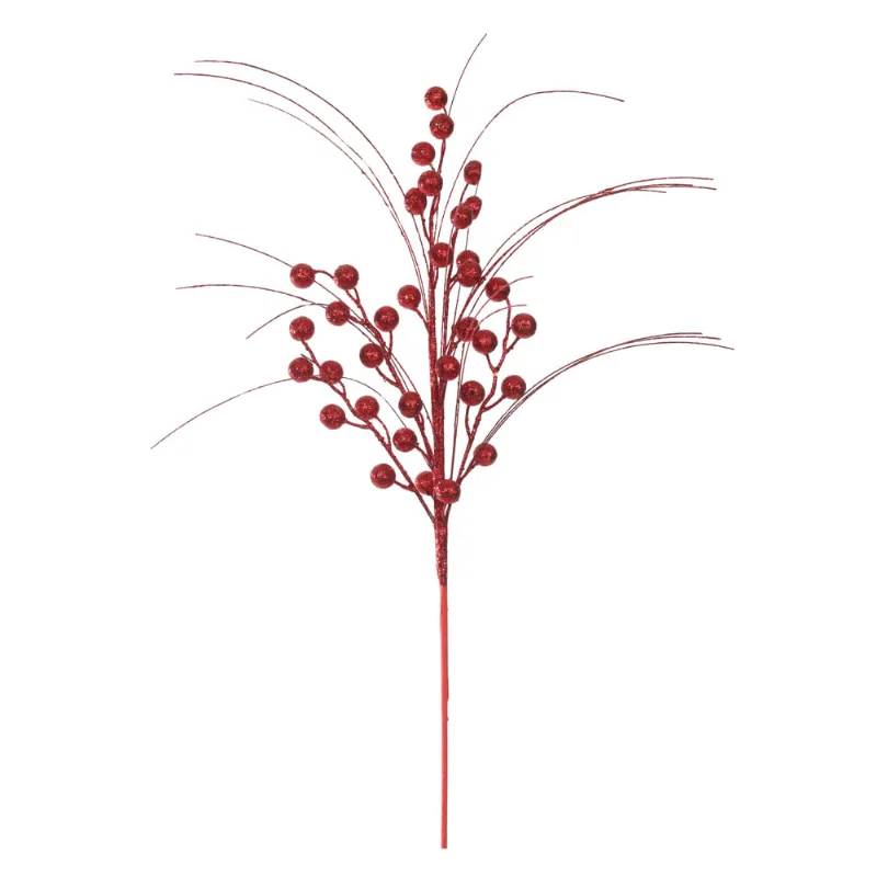Haste Bolinhas com Glitter 58cm Vermelho Florarte