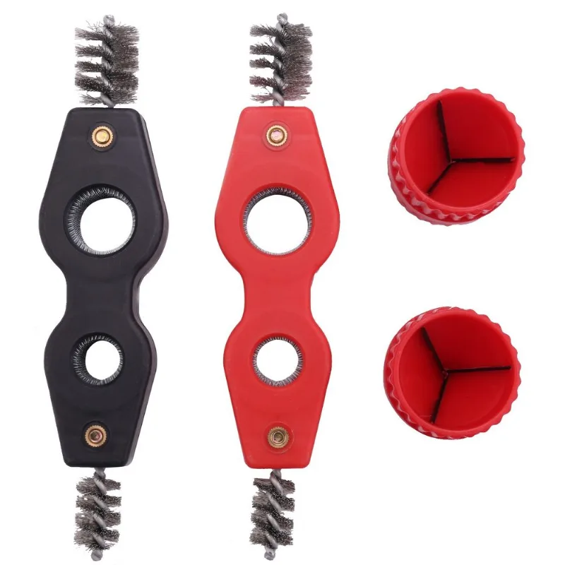 4 Peças De Limpador De Tubos De Cobre E Ferramenta De Chanfro De Conjunto De Alargador (vermelho+b
