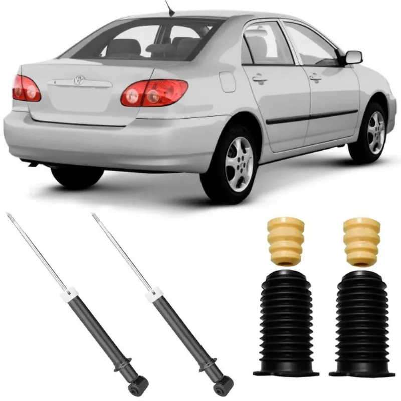2 Amortecedor Corolla 2002 a 2008 Traseiro Nakata e Kit