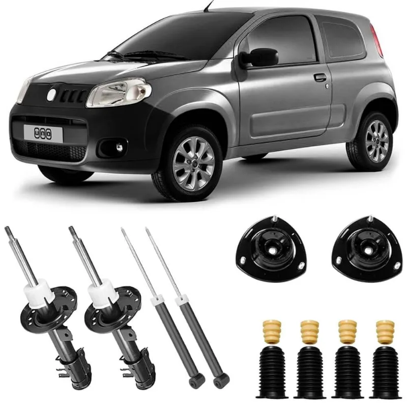 4 Amortecedor Fiat Uno 2010 A 2015 Dianteiro Traseiro E Kit