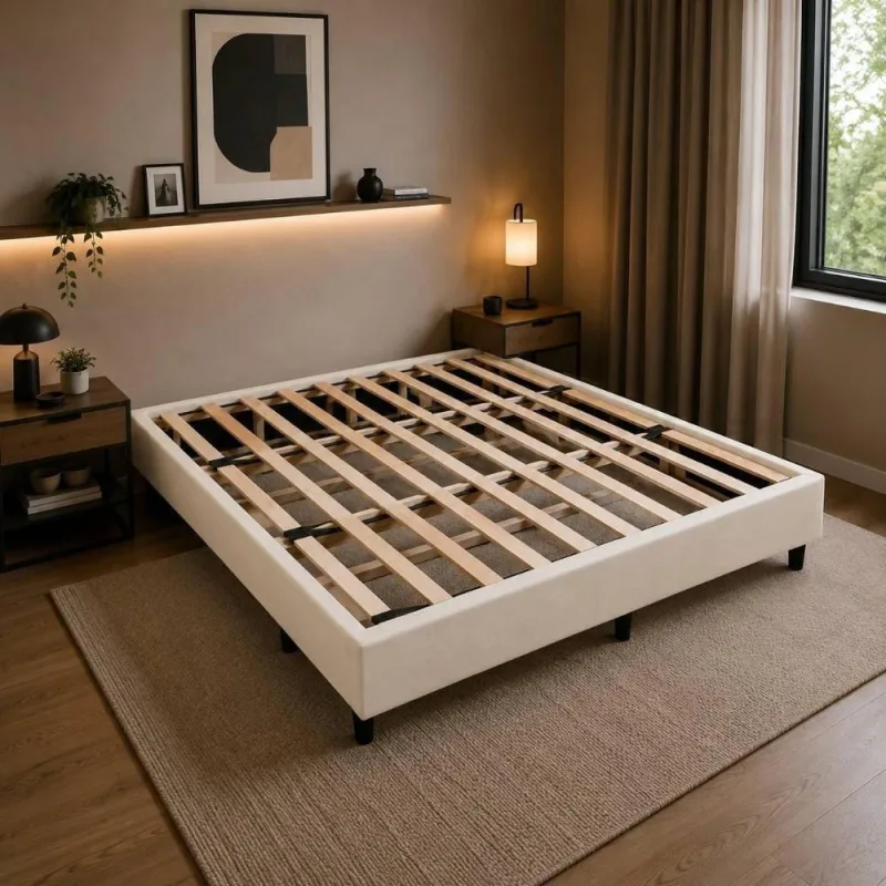 Base para Cama Box King Size Base Cama Box Madeira Desmontável Bege 190CM - OUTRAS - Colchões