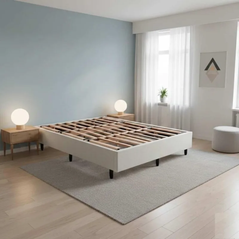 Base para Cama Box Queen Base Cama Box Estrutura em Madeira Desmontável Branco 156CM - OUTRAS - Colchões