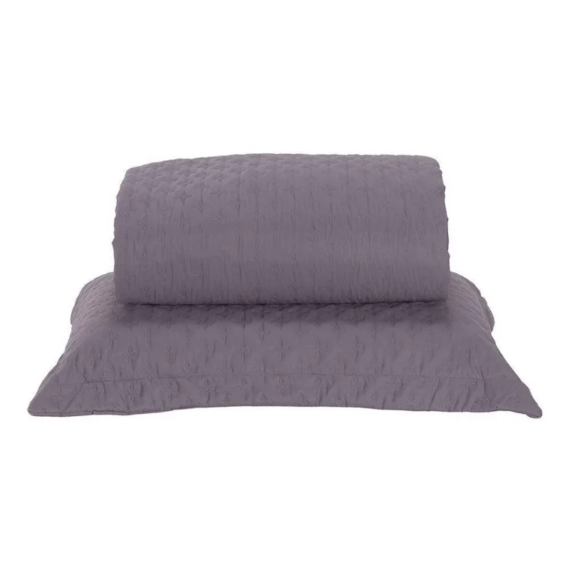 Kit Cobre Leito Milão Solteiro 2 Peças 100% Poliéster - Lavanda / Branco