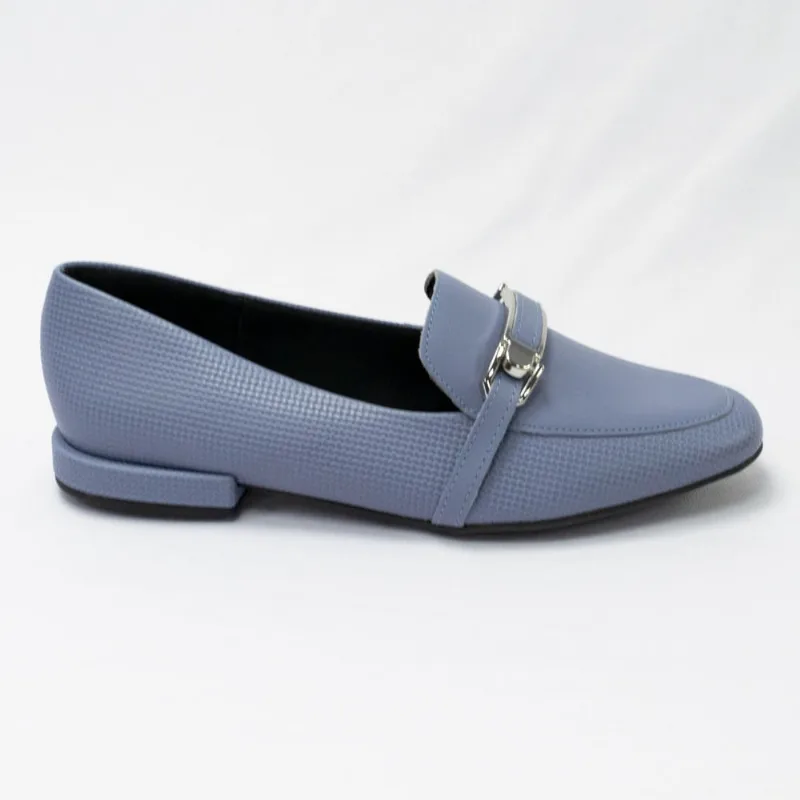 Sapato Usaflex AI2206 Loafer em couro Natural Azul Retrô