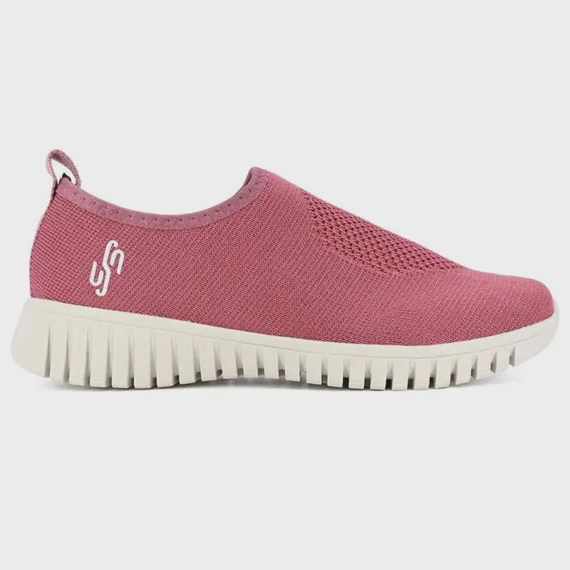 Tênis Feminino Slip On Tricot Monograma Mauve Usaflex AE2208