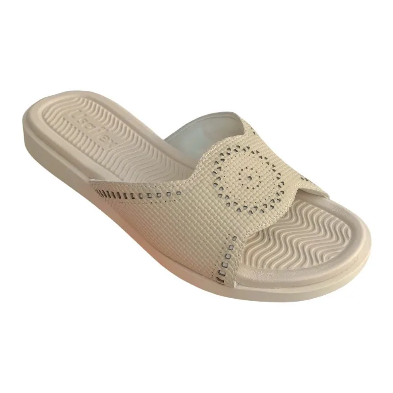 Tamanco Feminino Usaflex Rasteiro Slide Creme AI2408002