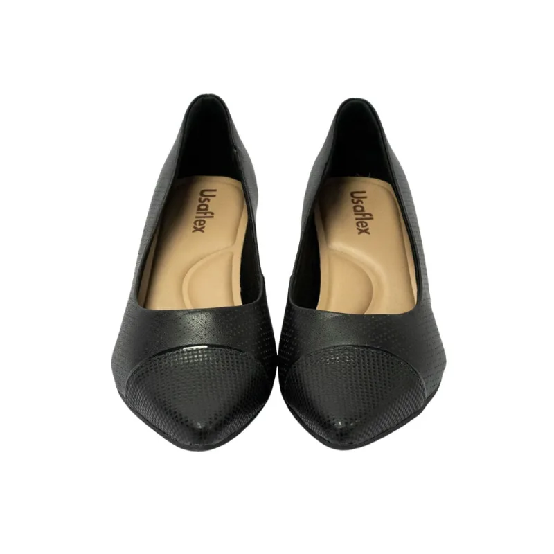 Sapato Usaflex M0501 Scarpin em couro natural Preto