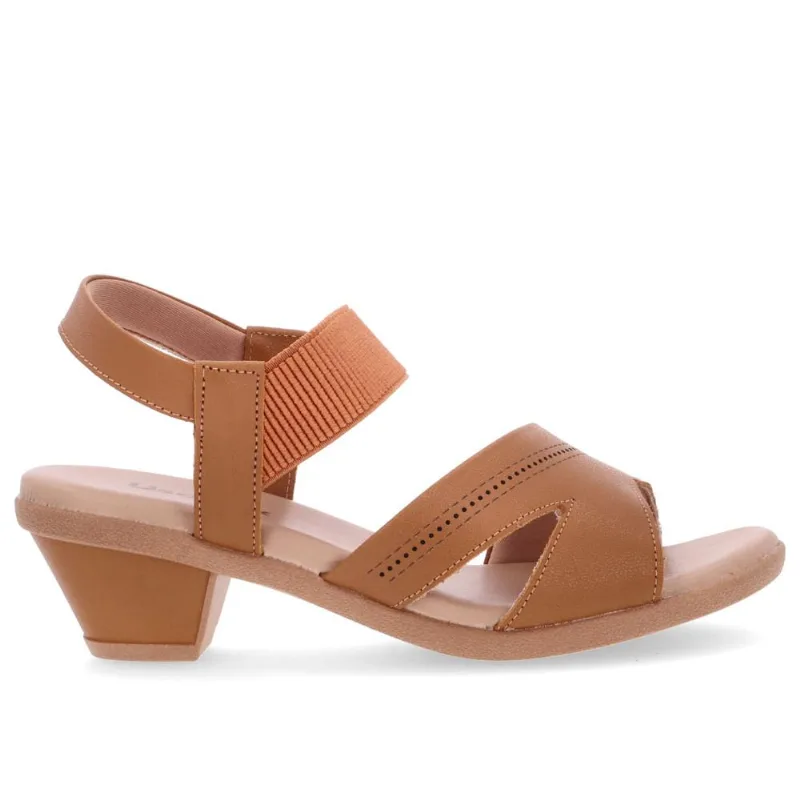 Sandalia Usaflex Salto Bloco Marrom Claro 037
