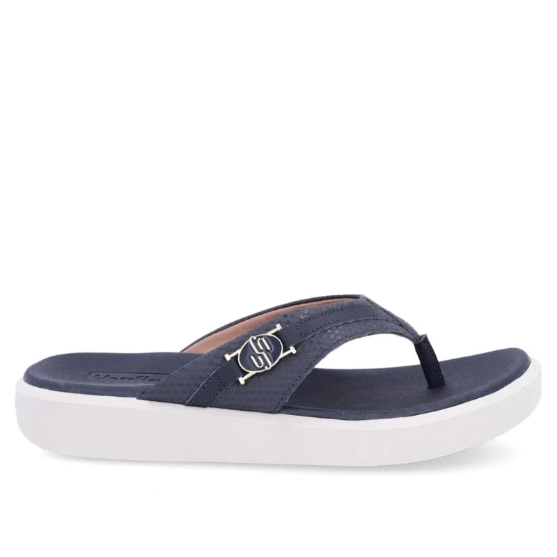 Chinelo Usaflex Em Couro Ref Al0102 Azul 034