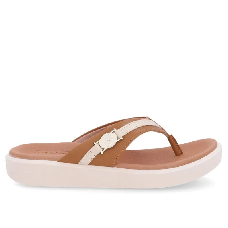 Chinelo Usaflex Em Couro Ref Al0102 Bege 039
