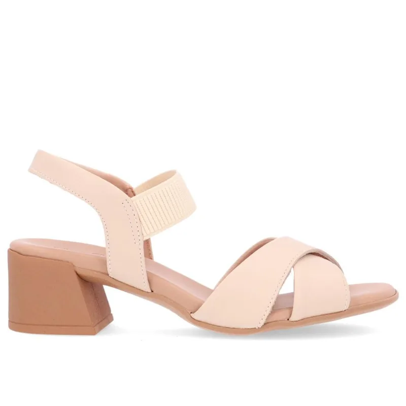 Sandalia Usaflex Salto Bloco Ref Al2002-2 Bege 036
